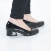 Yuvarlak Burunlu Siyah Rugan Kadın Ayakkabı 7070